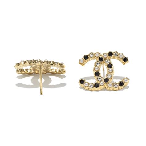 Orecchini in metallo/strass in oro/argento di Chanel, set di 2